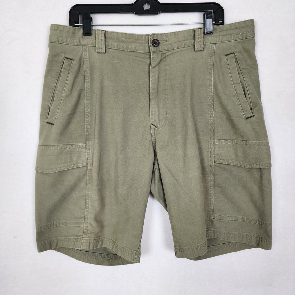 Tommy Bahama Cargo Shorts Olive Khaki Green Cotton Tencel Stretch Casual Size 34